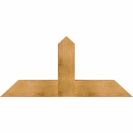 Ekena Millwork Portland Rough Sawn Timber Gable Bracket, Western Red Cedar, 48"W x 22"H x 6"D x 6"F, 11/12 Pitch GBW048X22X0606POR00RWR